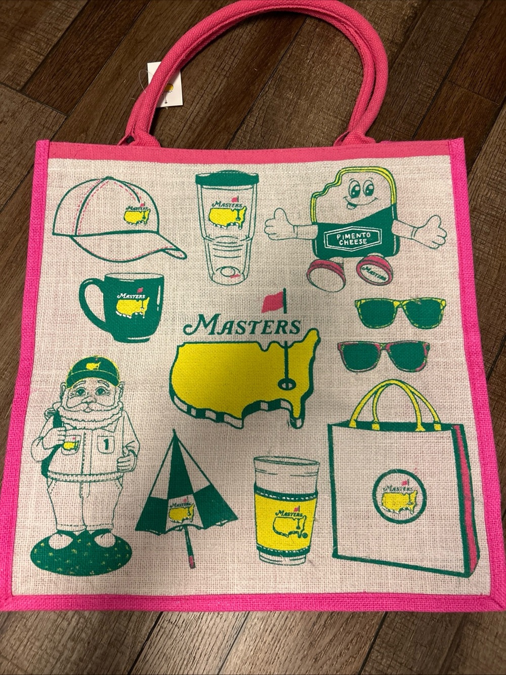 Masters Pink Jute Bag - Masters. New for 2026.  New with tags